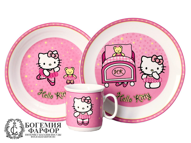 Детский набор Кайро, Hello Kitty, розовый, 3 предмета 