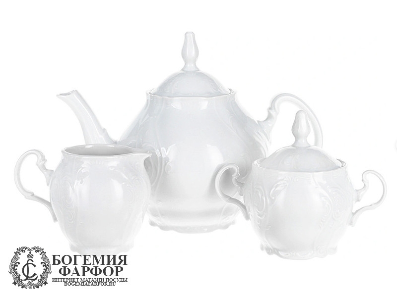 Чайный сервиз Бернадотт, Недекорированный на 6 персон, 17 предметов