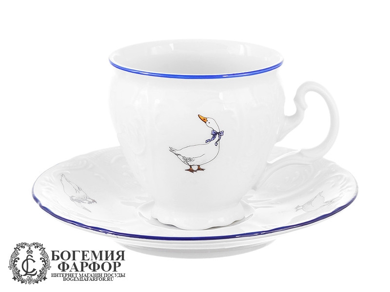 Кофейный набор 170 мл Бернадотт, Гуси, 6 пар