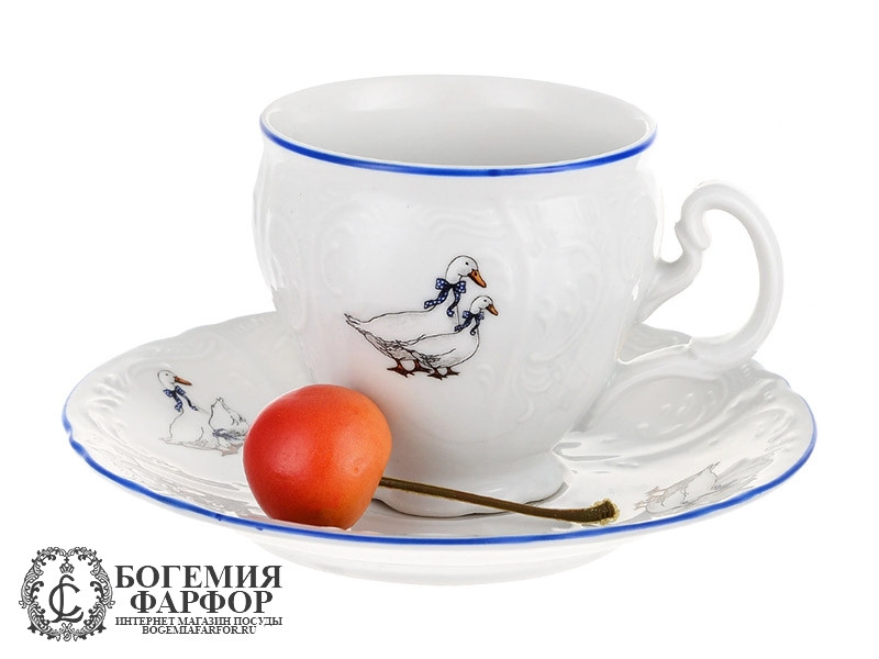 Кофейный набор 90 мл Бернадотт, Гуси, 6 пар