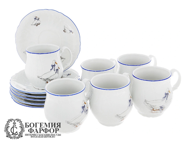 Набор кружек Джонас 310 мл Бернадотт, Гуси, 6 штук