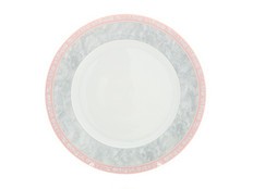 Набор десертных тарелок 19 см Яна, Серый мрамор с розовым кантом, 6 штук