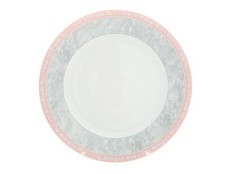 Блюдо круглое мелкое 30 см Яна, Серый мрамор с розовым кантом