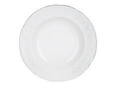Набор глубоких тарелок 23 см Бернадотт, Платиновый узор, 6 штук