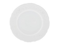 Набор мелких тарелок 25 см Бернадотт, Платиновый узор, 6 штук