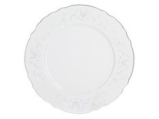 Набор мелких тарелок 27 см Бернадотт, Платиновый узор, 6 штук